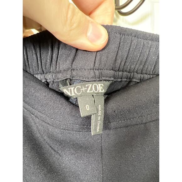 Nic+Zoe Wide Leg Front Slit Crop Black Pant Women's size 0 - Picture 3 of 7